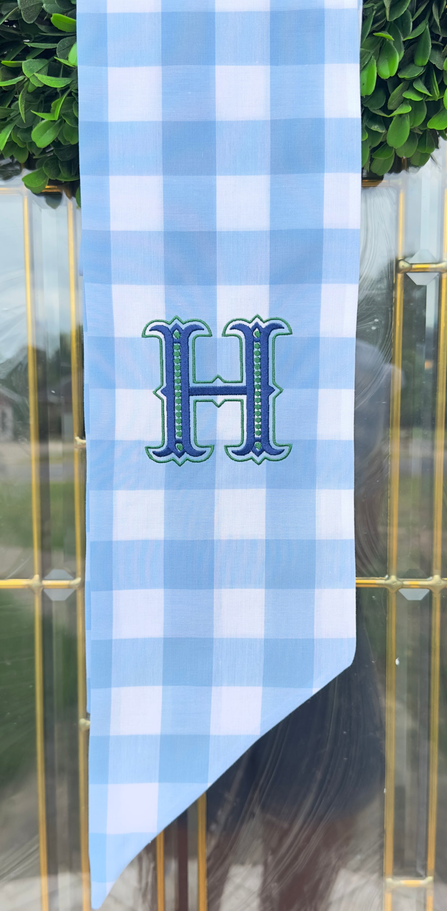 Gingham Wreath Sash
