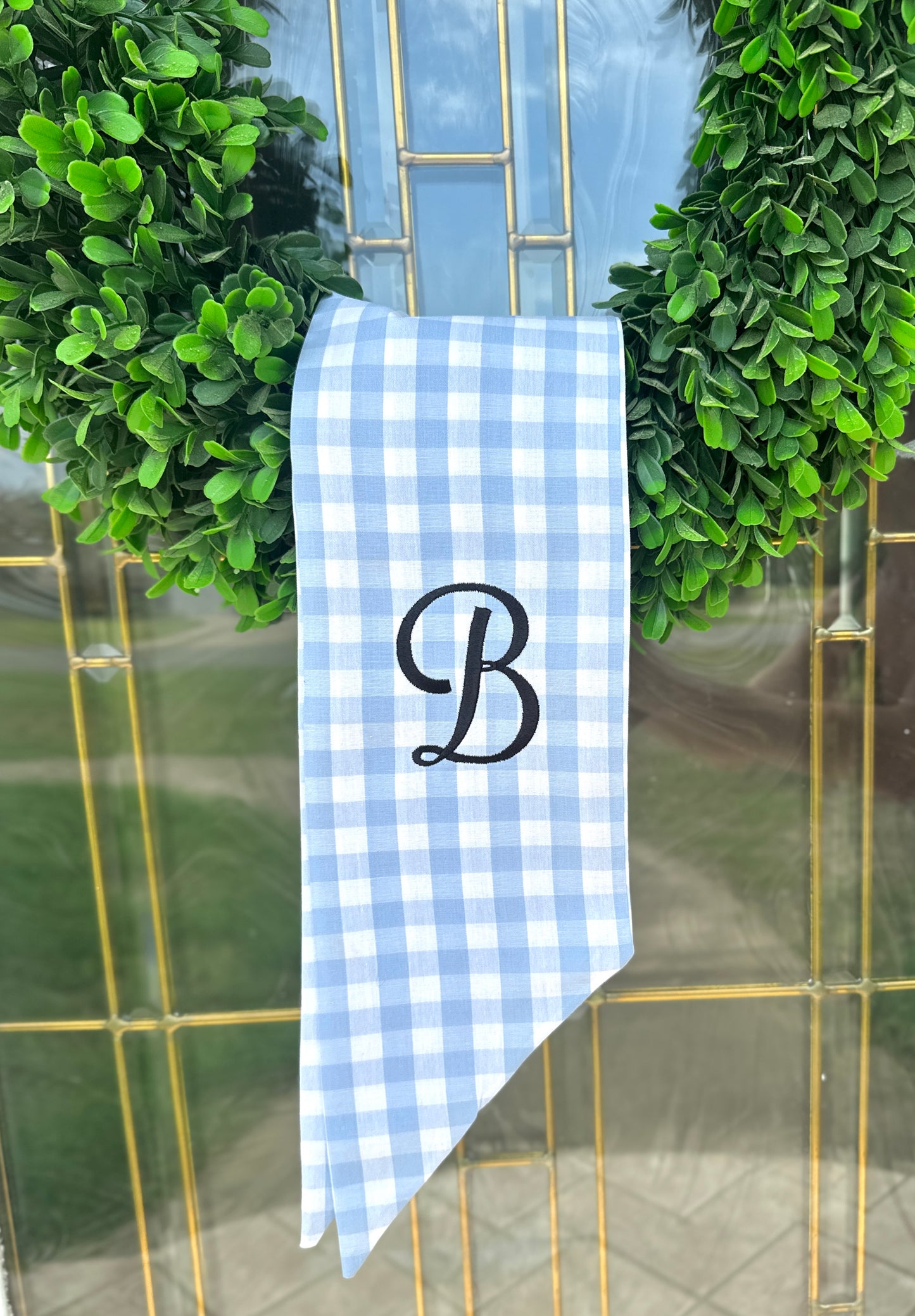 Gingham Wreath Sash