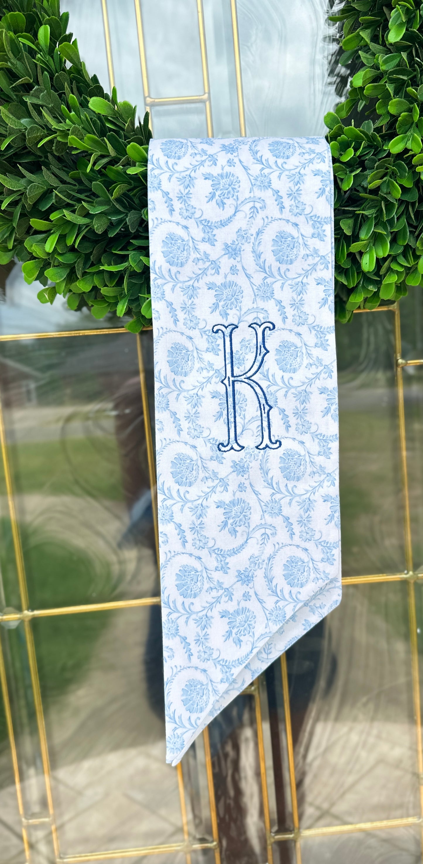 Florals and Chinoiserie Wreath Sash