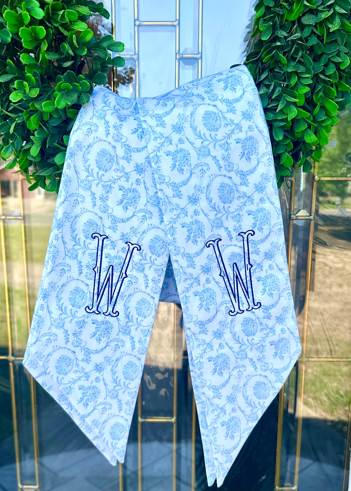 Florals and Chinoiserie Wreath Sash