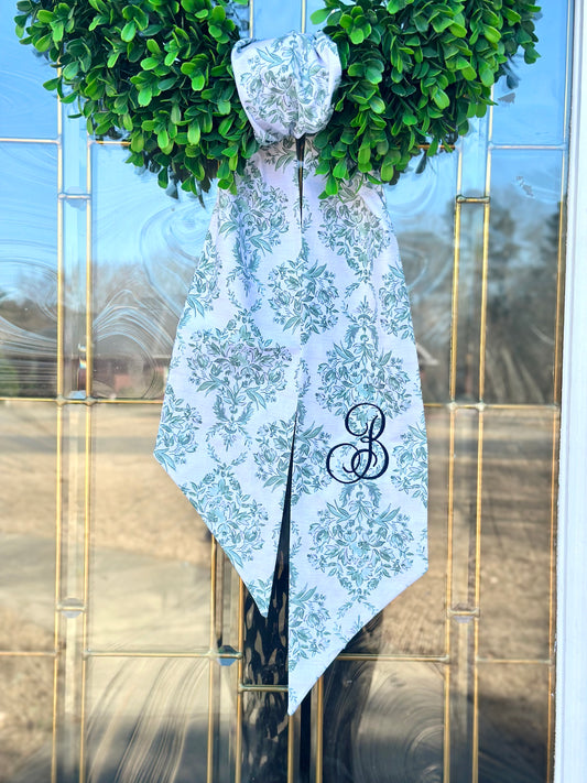 Florals and Chinoiserie Wreath Sash