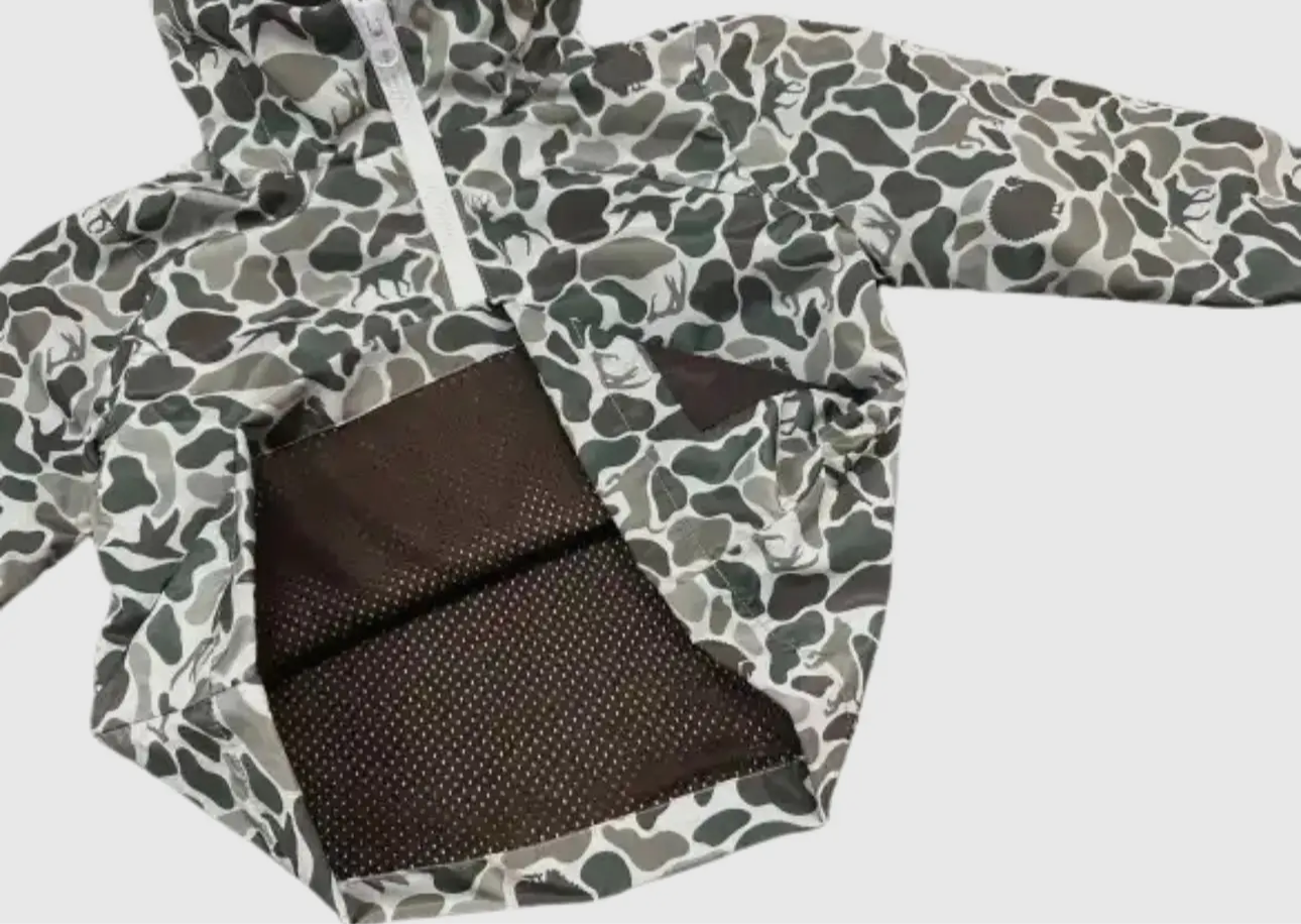 Quarter Zip Camo Rain Jacket