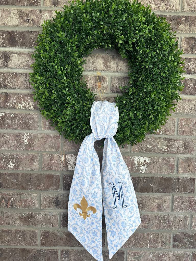 Florals and Chinoiserie Wreath Sash