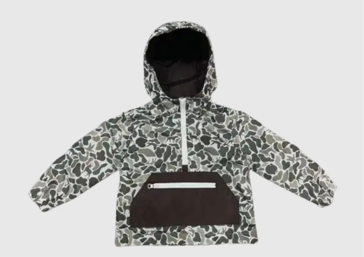 Quarter Zip Camo Rain Jacket