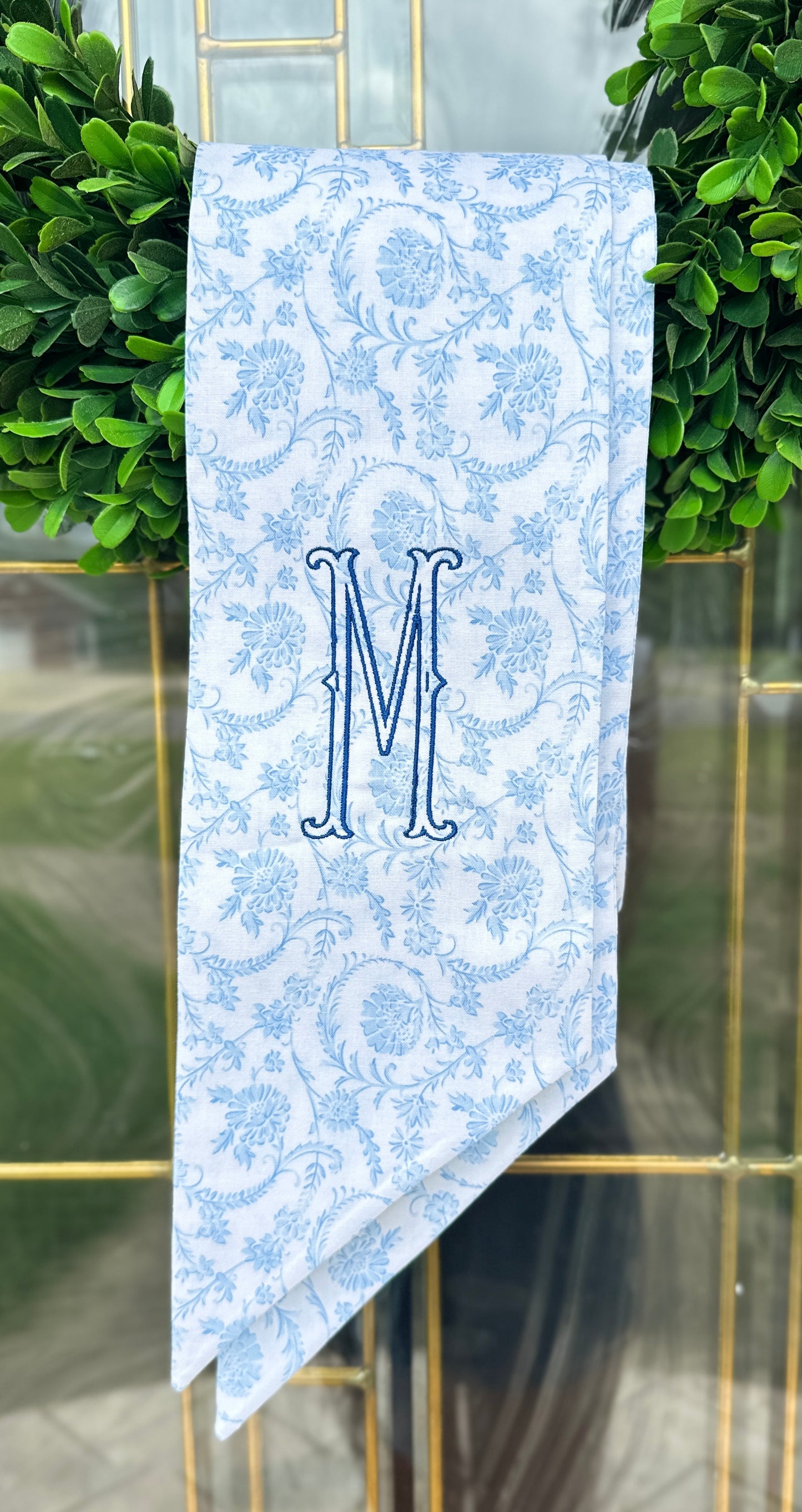 Florals and Chinoiserie Wreath Sash