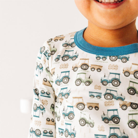 Tractor Tracks Long Pajamas by Luna and Arlo