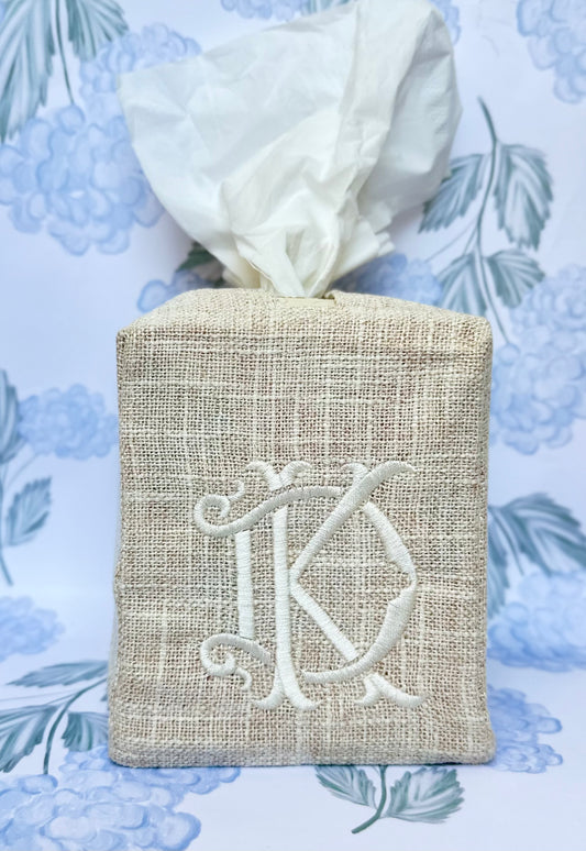 Linen Tissue Box Cover