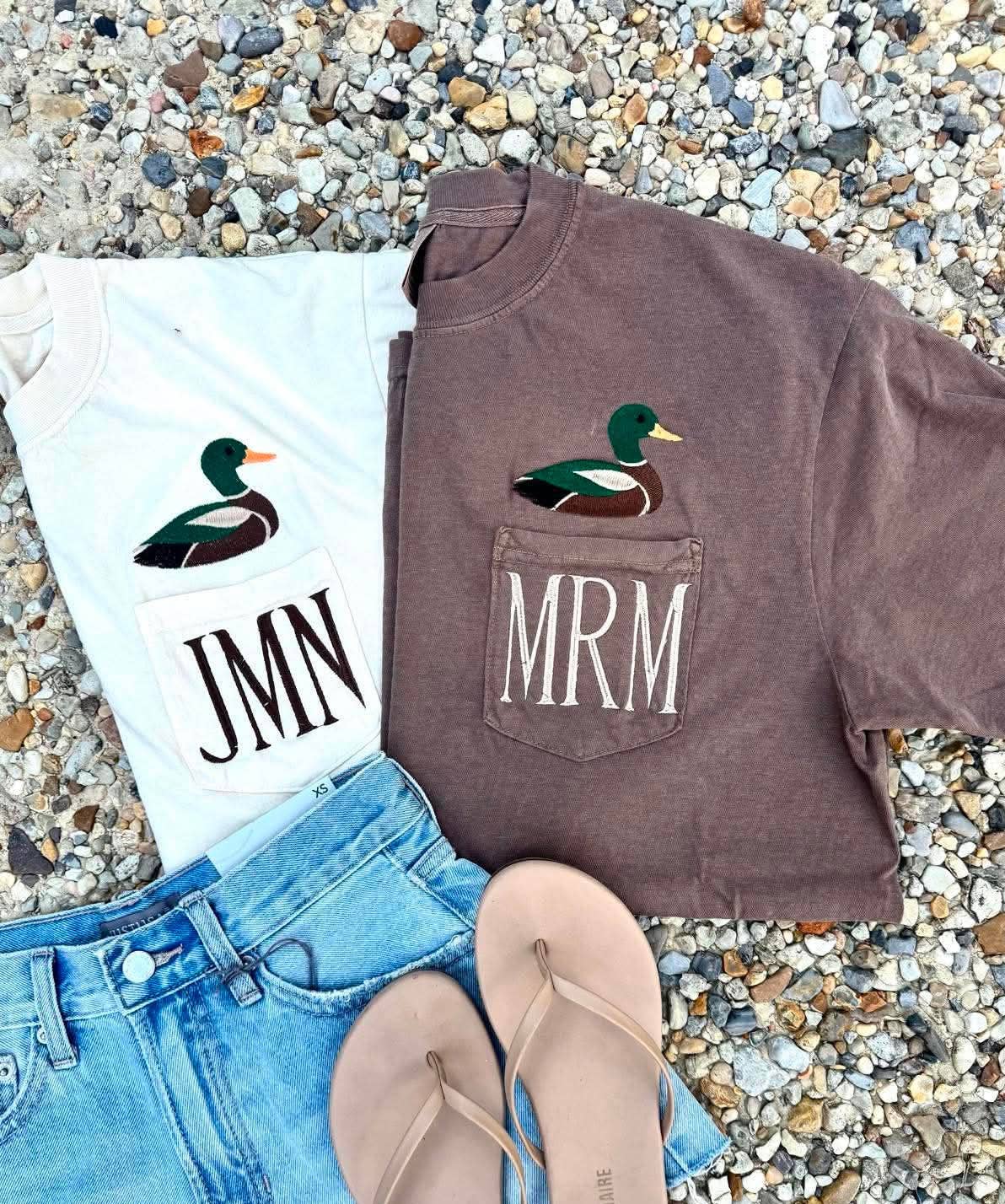 Mallard Pocket Tee Initials CUST77 Embroidery Tee